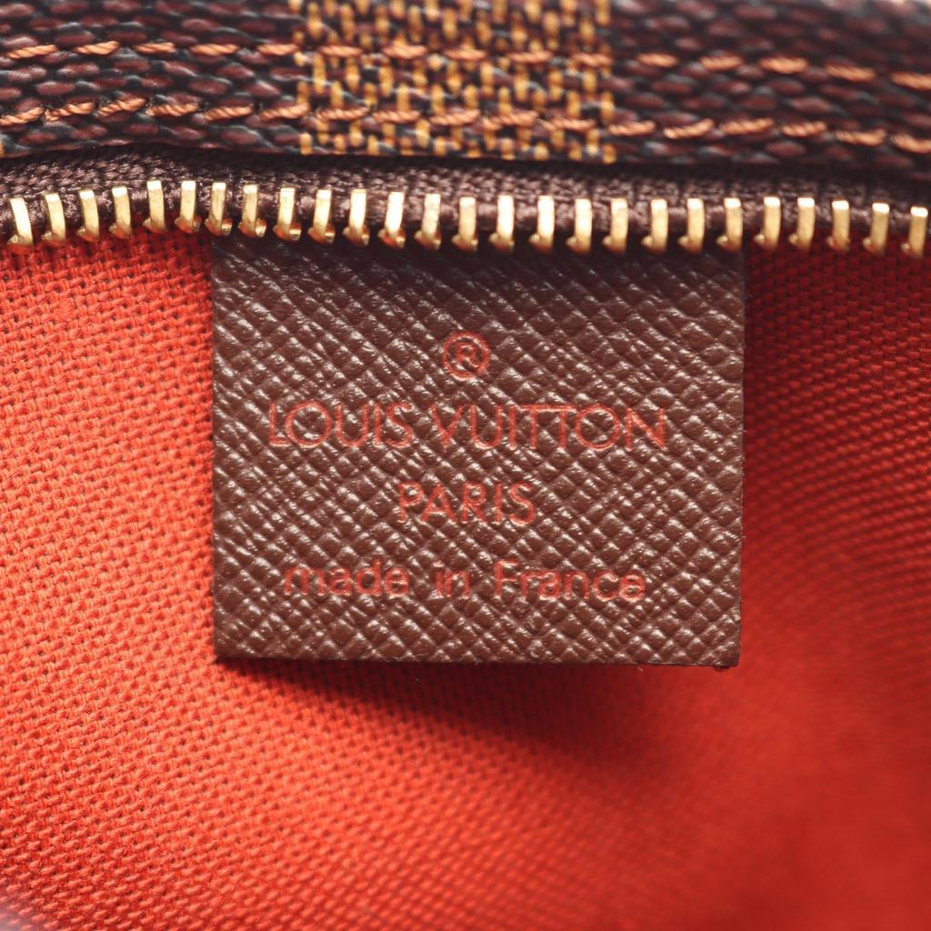 Used LOUIS VUITTON Trousse Makeup Damier Ebene Handbag N51982 Damier PVC coated canvas leather Brown Ebene Used Wom