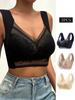 3pcs Contrast Lace Wireless Bras, Comfy & Breathable Push Up Bra, Women's Lingerie & Underwears