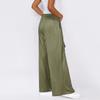 Women's Lace-Up Wide-Leg Pants Casual Pants Solid Color Trousers With Pockets