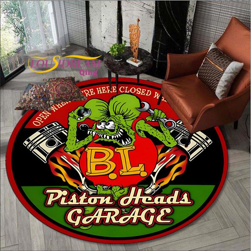 Коврик Rat Fink, ретро круглый ковер, декор для гостиной, ковер Mancave, напольные коврики, ковры для спальни, стул, коврик, подарки