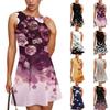 Women's Fashionable Casual Printed Sleeveless Round Neck Dress Sleeveless Round Neck Dress