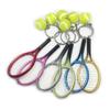 12pcs Mini Tennis Racket with Ball Keychain Resin Tennis Racket Key Ring for Sports Lovers