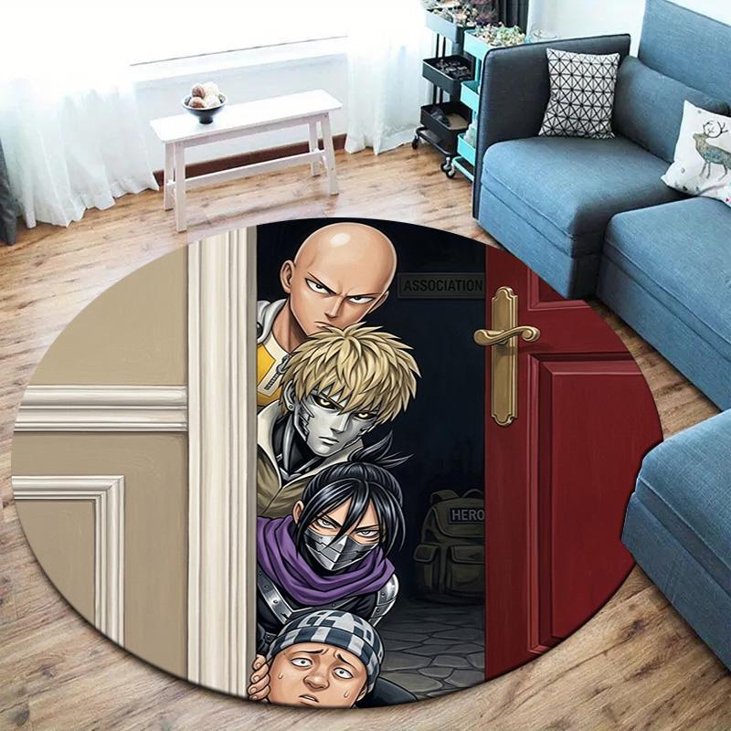 Onepunch Man Round Area Rug Carpet Rug For Living Room Bedroom Sofa Playroom Decor Nonslip Floor Mat