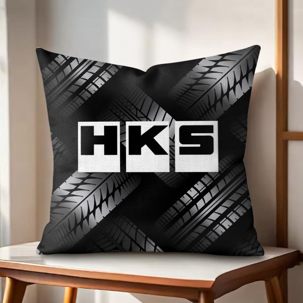 Fashion HHKSSLogo Cushion Cover Natural Linen Organic Fabric DoubleSided Printing Couch Pillow Covers Home Decor