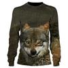 Спортивная одежда для мужчин, животных, волков, простые футболки, осенний топ с круглым вырезом и длинным рукавом, мужская весенняя футболка больших размеров с 3D-принтом