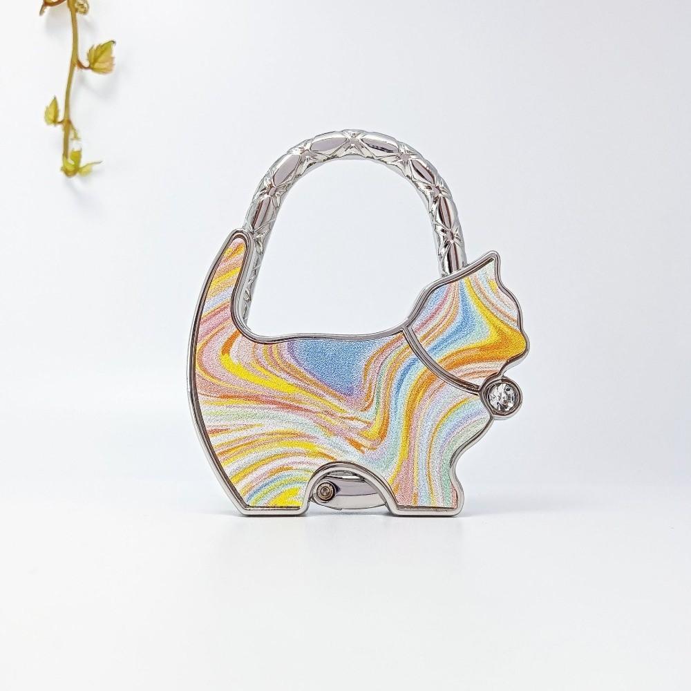 Милая форма Кошка Крючок для сумки Прекрасный дизайн Складной Складной Крючок для сумки Портативный Материал сплава Крючок для края стола Домашнее украшение