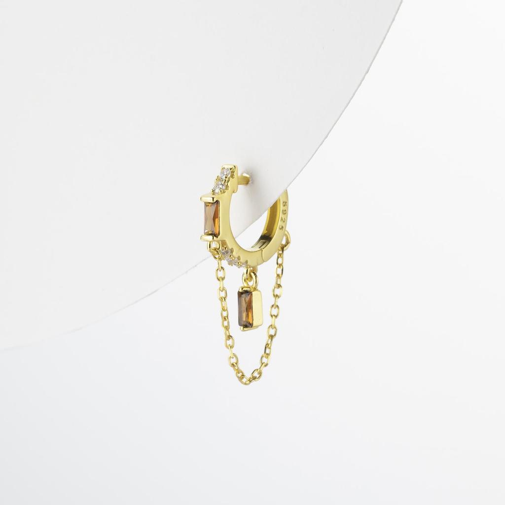 ANDYWEN 100% стерлингового серебра 925 пробы, золотые сирени, флирт, циркон, CZ, цепочка, серьги-капли, висячие серьги для пирсинга, женские ювелирные украшения