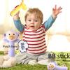Parent Child Interactive Plush Bb Stick Born Soothing Hand Toys Press Sound Plush Toy Cartoon Animal Modeling Baby Toy