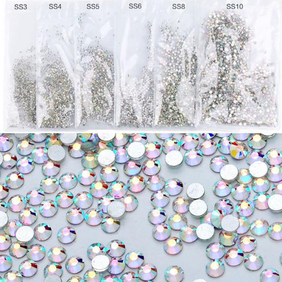1 упаковка, белые стразы AB DIY с плоской задней стороной, блестящие стразы для дизайна ногтей, декор чехла для телефона