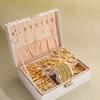 Elegant Vintage Jewelry Set for Women Gold Color Necklaces Earrings Irregular Rings Bead Bracelet Daily Wear Jewelry Gift No Box