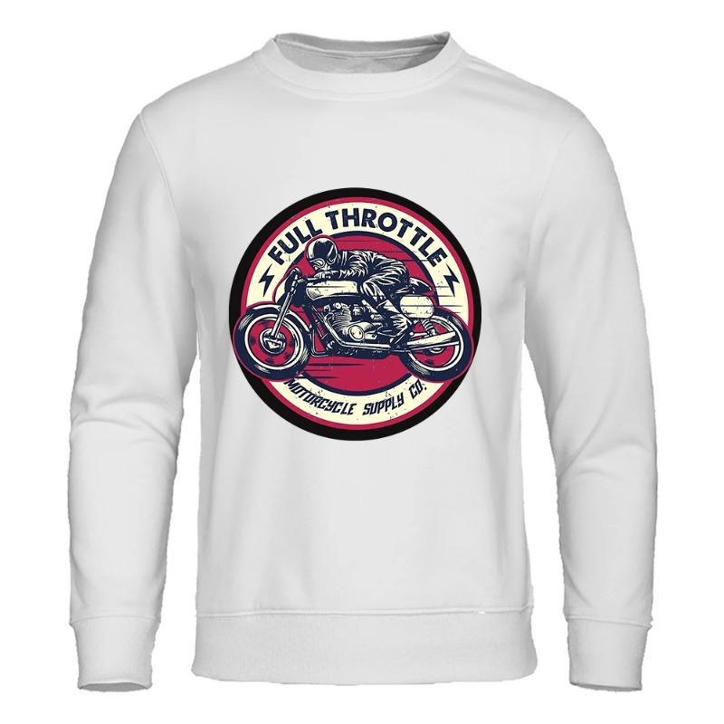 Full Throttle Motorcycle Locomotive Culture Мужские модные повседневные толстовки с капюшоном Флисовые теплые осенние повседневные спортивные свитера и длинные рукава для мужчин