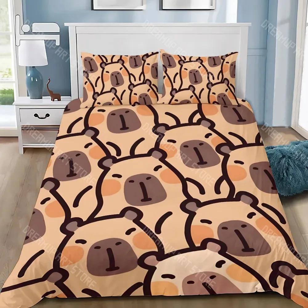 Classic Soft 3D Print Cute Capybara Adult Boy Girl Bedroom Decoration Children Gift Large Single Double Quilt