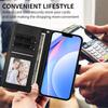 For iPhone 16 Pro Max Wallet Case RFID Blocking Calf Texture Leather Stand Phone Cover with Strap