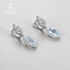 Новинка 2022 года, серьги с застежкой из натурального бразильского небесно-голубого топаза, висячие серьги из натурального драгоценного камня, изысканные украшения для женщин, серебро 925 пробы