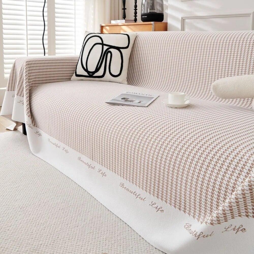 Outdoor Camping Picnic Mat Throw Blankets for Living Room Sofa Couple Position Houndstooth Soft Cover Sofa Towel Blanket
