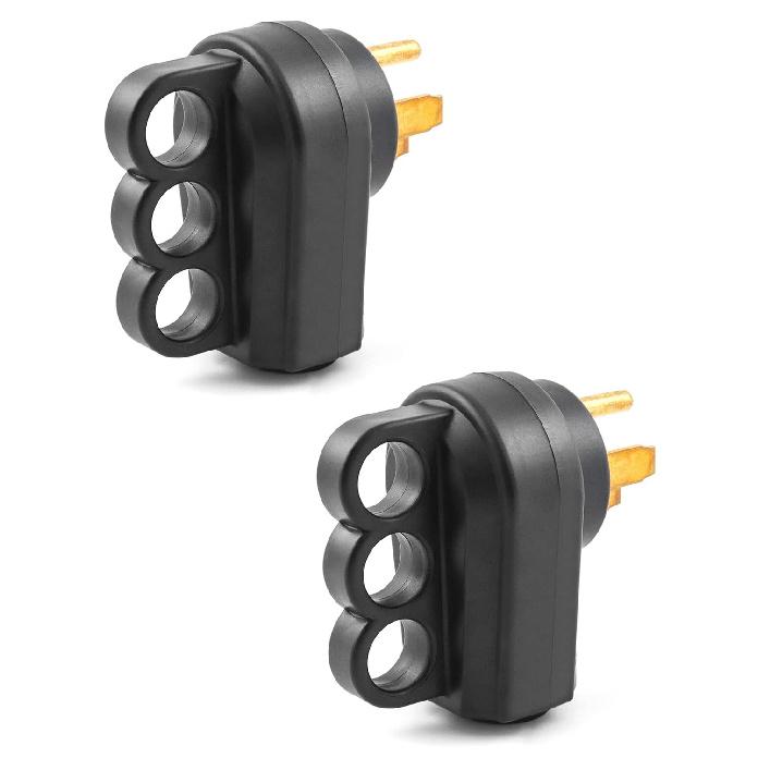 QWORK Nema 14-50P 50 Amp Male RV Replacement Plug, 2 Pack 125/250V Power Assembly Plug With Handle For Camper Trailer