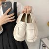 Platform Thick Heel French White High Heels Women's 2025 New Spring and Autumn British Versatile Mori Loafer Small Leather Shoes