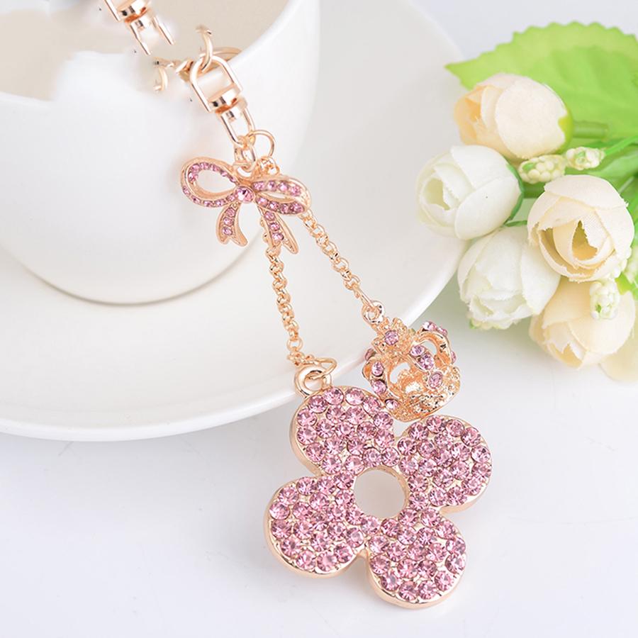 EASYA Клевер Любви Креативный Подарок Брелок Сплав Стразы Брелок Подвеска для Сумки Женский Шарм для Сумки Автомобильные Аксессуары Маленький Подарок