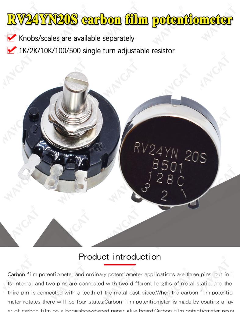 RV24YN20S 101 102 B103 104 105 201 202 203 204 254 302 303 501 502 503 504 5K 10K 100K 500K 200K 100 Ом Потенциометр