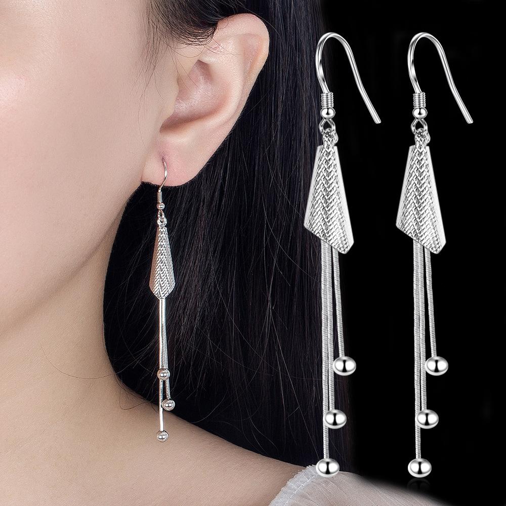 Женская корейская мода, милые, элегантные, посеребренные 925 пробы, антиаллергенные, простые, с крючком для перезвона ветра, висячие серьги, женские серьги с кисточками, колокольчик, украшения для ушей, рождественский подарок
