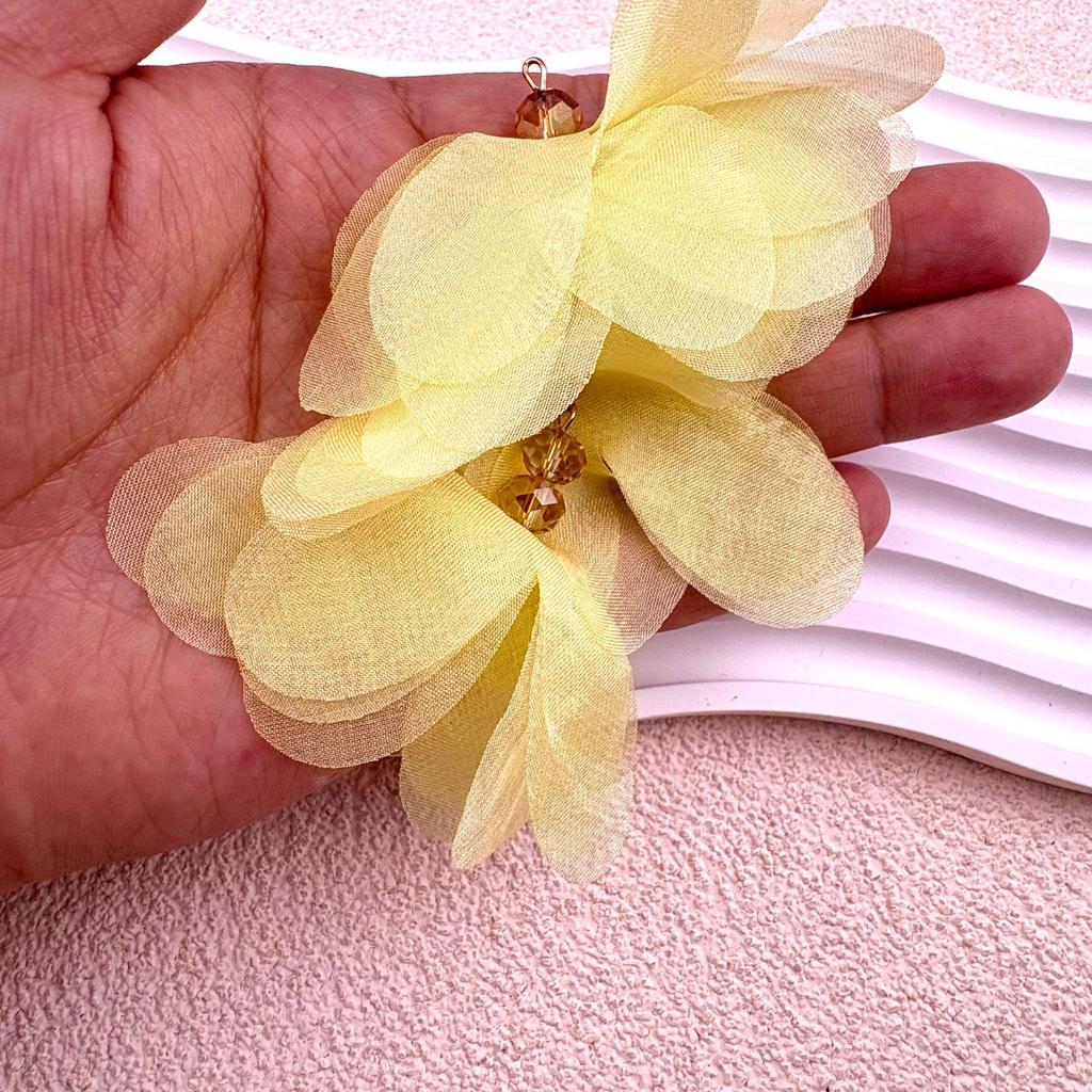 Корейские универсальные кисточки, ткань, сетка, цветы, заколки для волос и серьги с бусинами, материалы для DIY