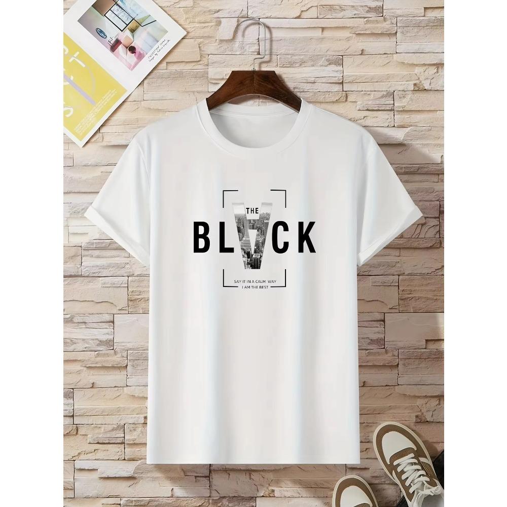 Мужская летняя 100% чистая модная повседневная свободная креативная футболка с принтом букв, спортивная футболка с круглым вырезом и коротким рукавом