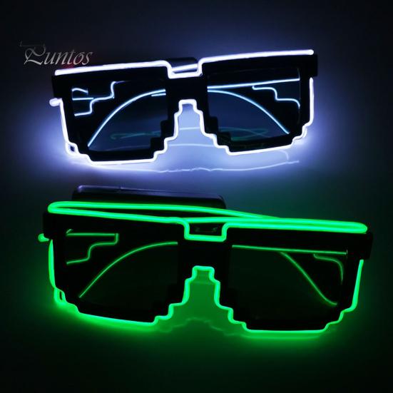 1 пара светящихся очков Солнцезащитные очки со светодиодной подсветкой Беспроводная громкая связь для танцев 4-режимная функция привода Очки для вечеринок Хэллоуин EDM Карнавальная подсветка