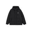 Logo Casual Windproof Warm Loose Hooded Jacket Men Jackets Black IW0779
