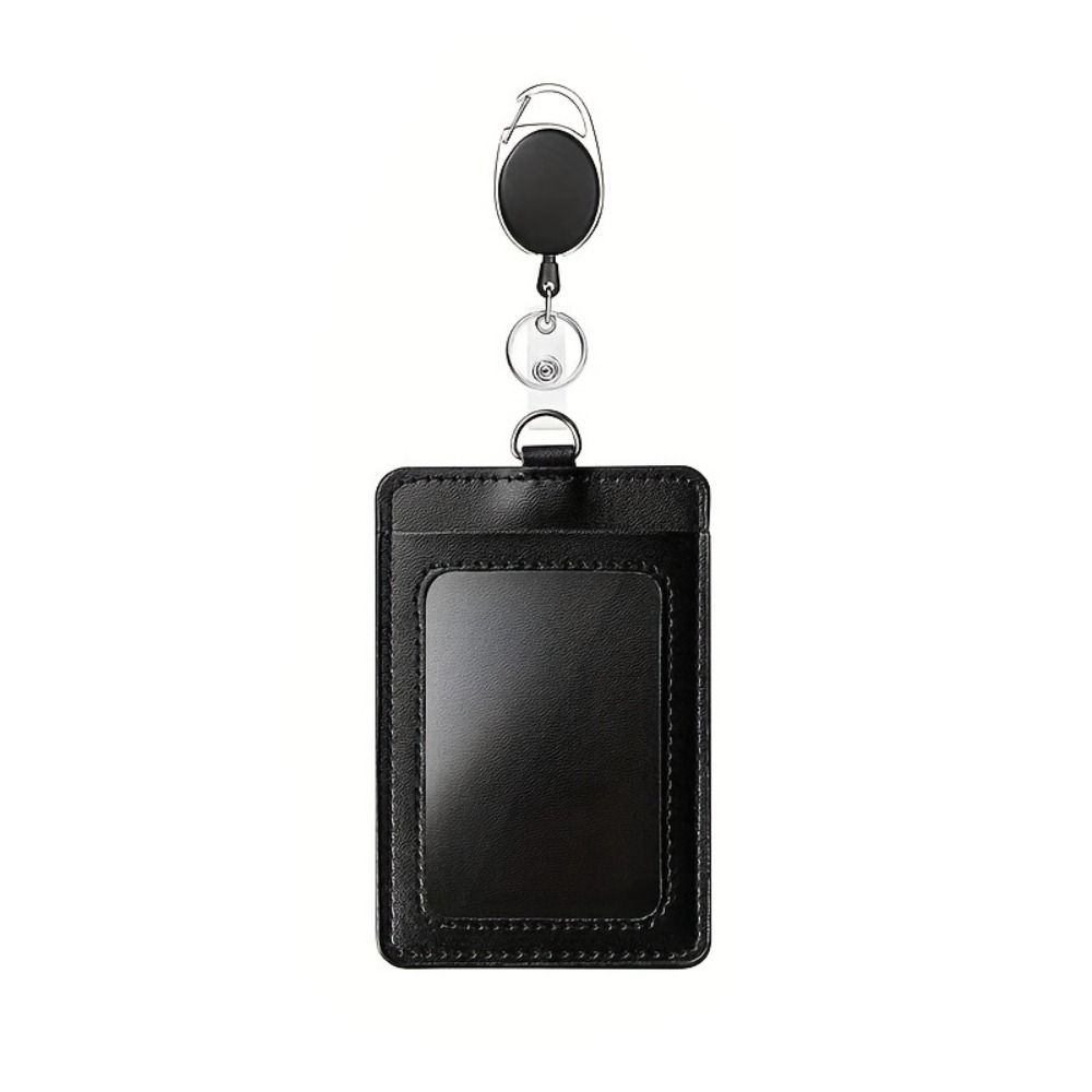 PU Leather Badge Holder Lanyard ID Card Holder Gift Name Card Badge Business
