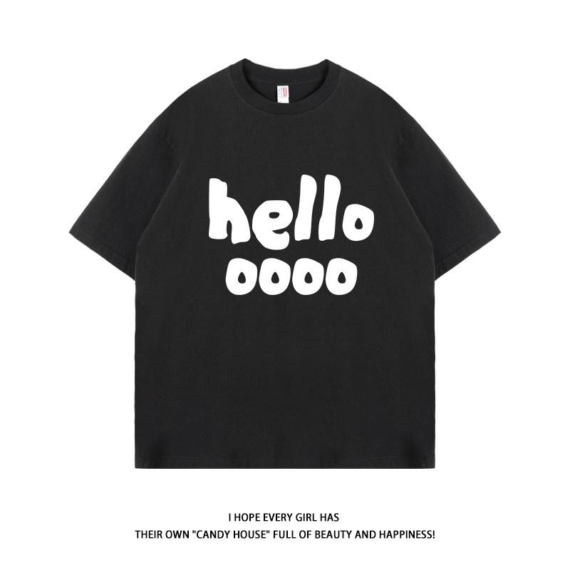 Summer New Minimalist Letter Printed Unisexs And Unisexs Short Sleeved Casual And Lazy Style Fashionable Pure Cotton Loose Tshirt