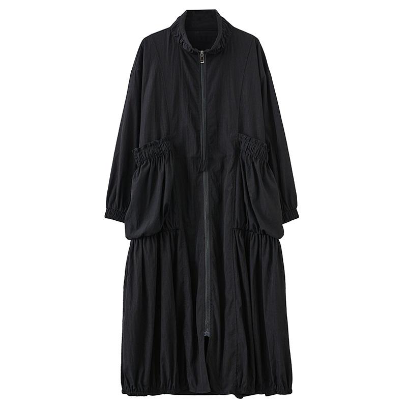 Long Sleeve Oversized Vintage Casual Loose Autumn Spring Trench Coat for Women Outerwear