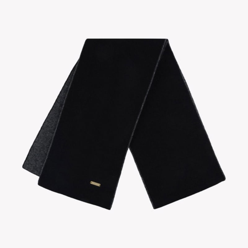 Saint Luxure Double-Sided Color Block Muffler Black Charcoal