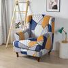Geometric Wing Chair Cover Stretch Spandex Wingback Chair Covers Armchair Slipcover Furniture Protector Cover With Seat Covers