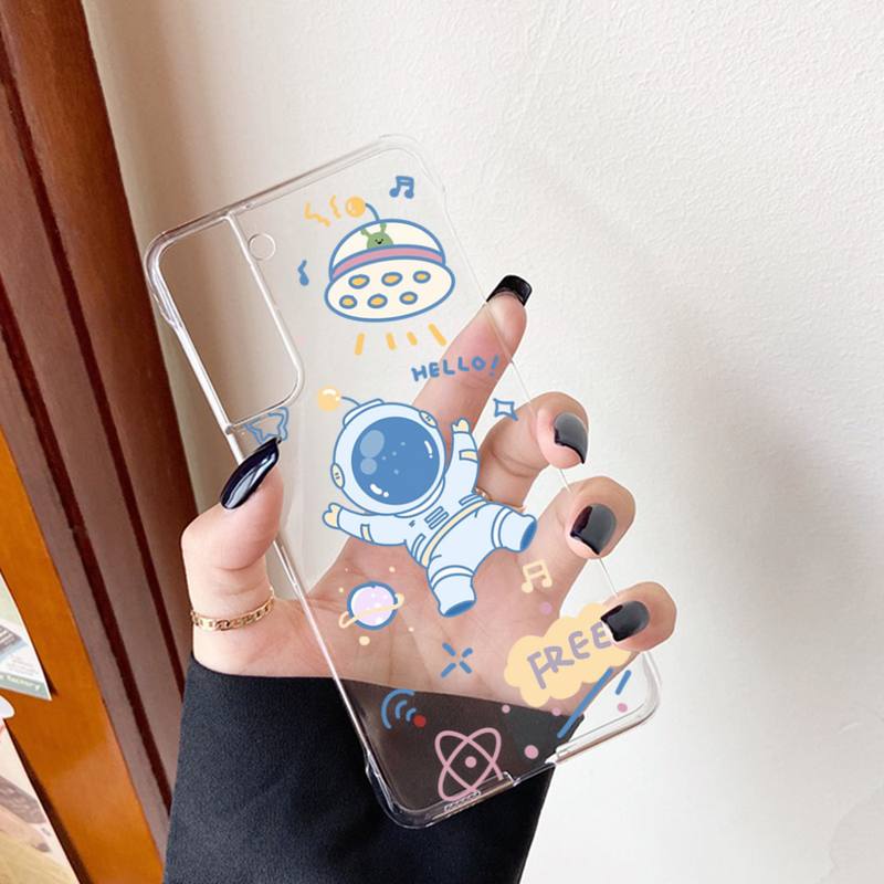 Чехол для телефона YNDFCNB Cartoon Astronaut для Samsung S20 S10 lite S21 plus для Redmi Note8 9pro для Huawei P20 Clear Case