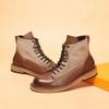 Модные мужские туфли ретро коричневые кожаные мужские туфли повседневные короткие ботинки из натуральной кожи для отдыха на открытом воздухе