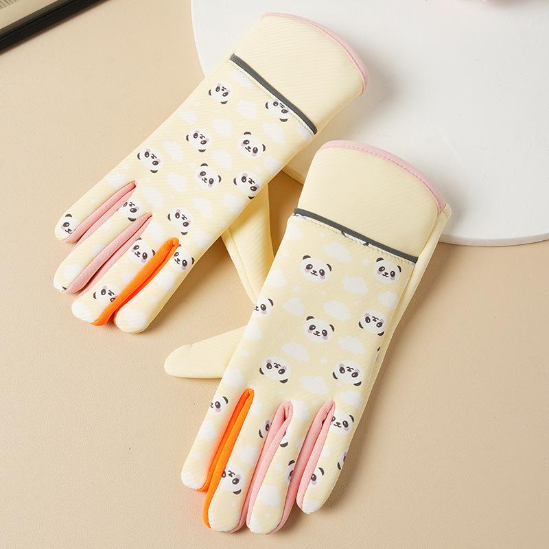 Австрийский бархат детские термоперчатки Зимние перчатки с флисовой подкладкой панда для мальчиков и девочек, непромокаемые, ветрозащитные и утепленные, для игр на улице в снег