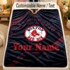 Flannel BlanketBoston Red Sox Custom Name Text Personalized Soft Warm Throw Blanket Home Decor Gift