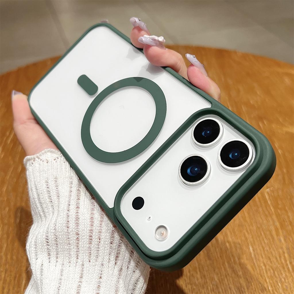 Чехол Magsafe для iPhone 17 AIR 16 E 15 14 13 12 11 ProMax Акриловая Жесткая Защитная Крышка Матовый Леденец Беспроводная Зарядка Прозрачный