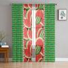 Summer Fruit Watermelon Red Green Sheer Curtains for Living Room Decoration Window Curtains Kitchen Tulle Voile Organza Curtains