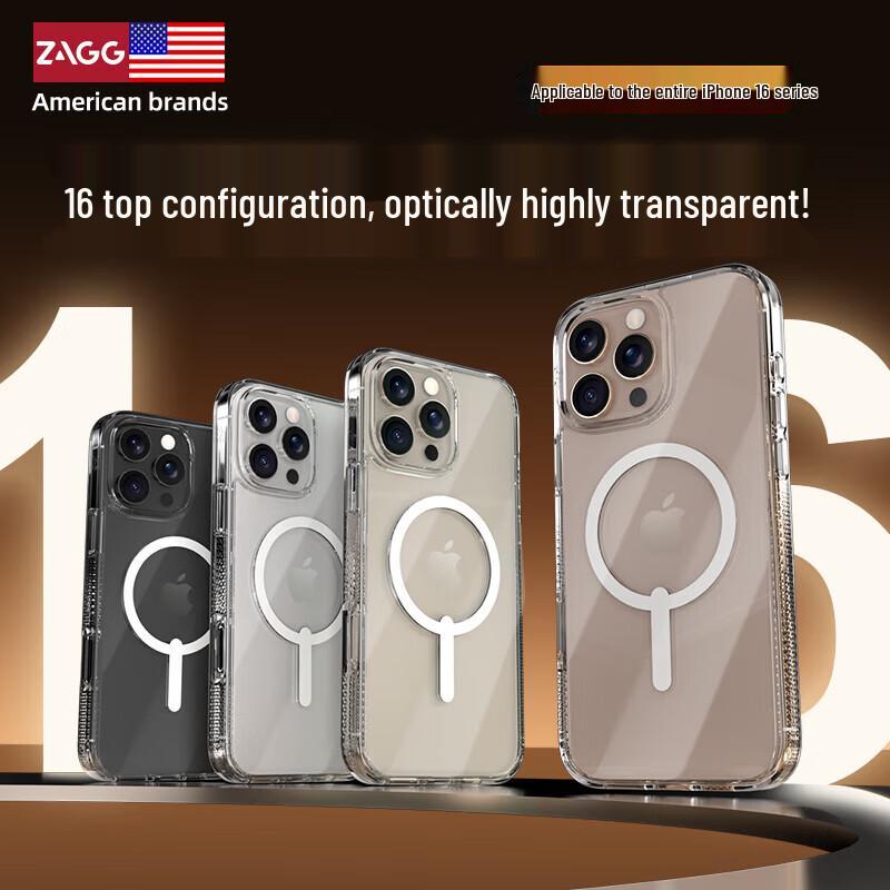 Прозрачный чехол для телефона ZAGG iPhone 16 с MagSafe