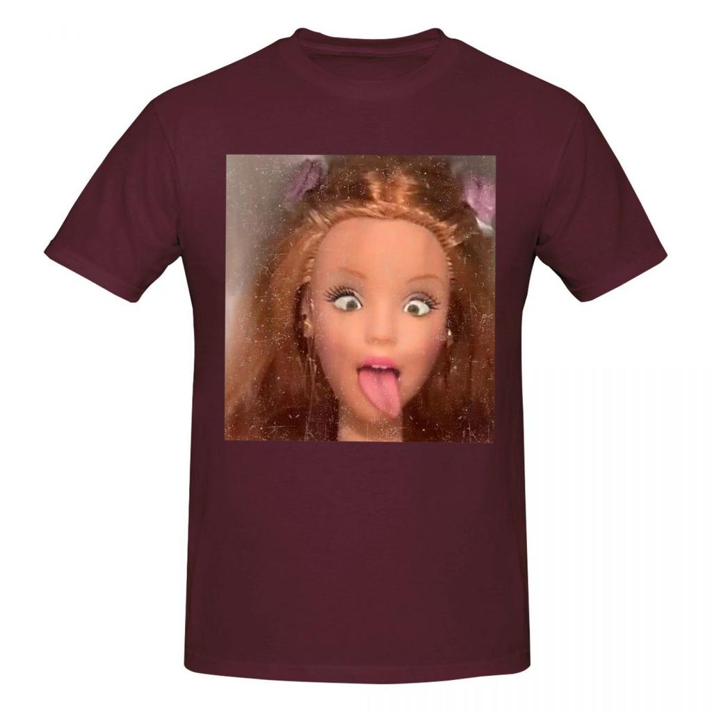 Unisex Fun Disgusting Doll Face Meme T Shirt Streetwear Oversized Oneck Cotton Sleeve Custom Unisex Clothing