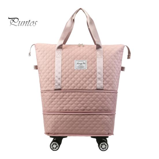 Расширяемая складная дорожная сумка, чемодан, застежка-молния, большая вместимость, водонепроницаемая, износостойкая, универсальная, со съемными колесами