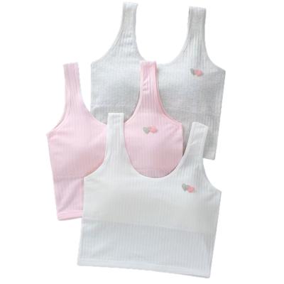 Милое хлопковое однотонное нижнее белье для девочек, тренировочный бюстгальтер-жилет для подростков, От 8 до 14 лет