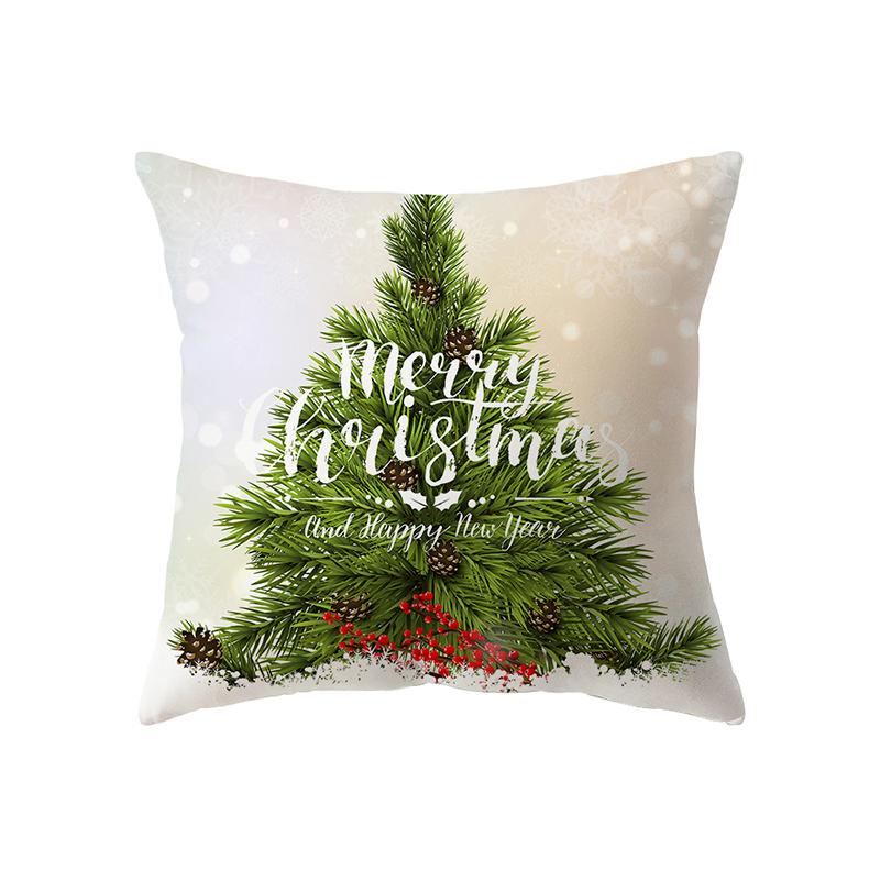 С Рождеством декоративный принт узор наволочка дома гостиная диван украшения квадратная полиэстеровая подушка наволочка