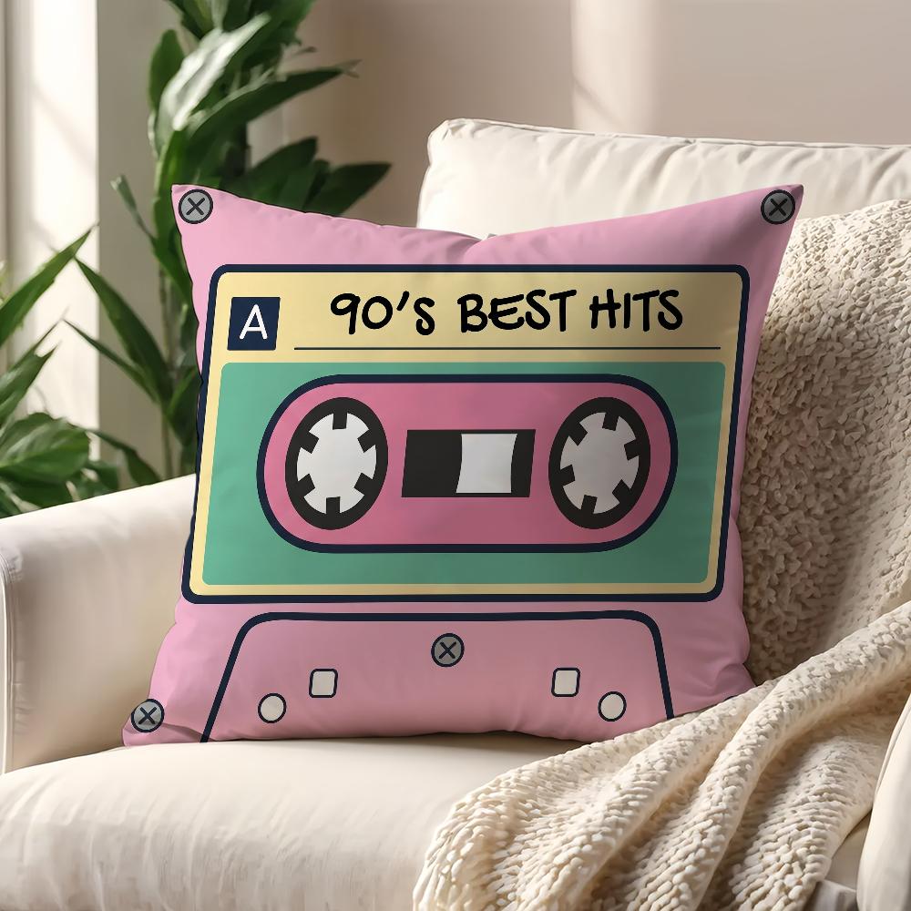 Retro s Cassette Tape cushion cover For Pillow Printing Sofa Decoration Home Car Room Coffee Shop Office Nordic Simplicity