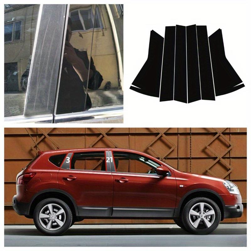 Для Nissan Qashqai J11 2008-2015 2009 2010 2011 2012 2013 2014 Автомобильные накладки на стойки дверей (стойки B и C) Черные глянцевые наклейки из поликарбоната Аксессуары