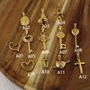 Yori 2Pcs Stainless Steel Key Heart Anchor Cross Pendant Vacuum Electroplating 18K Gold Color Preserving in Furnace