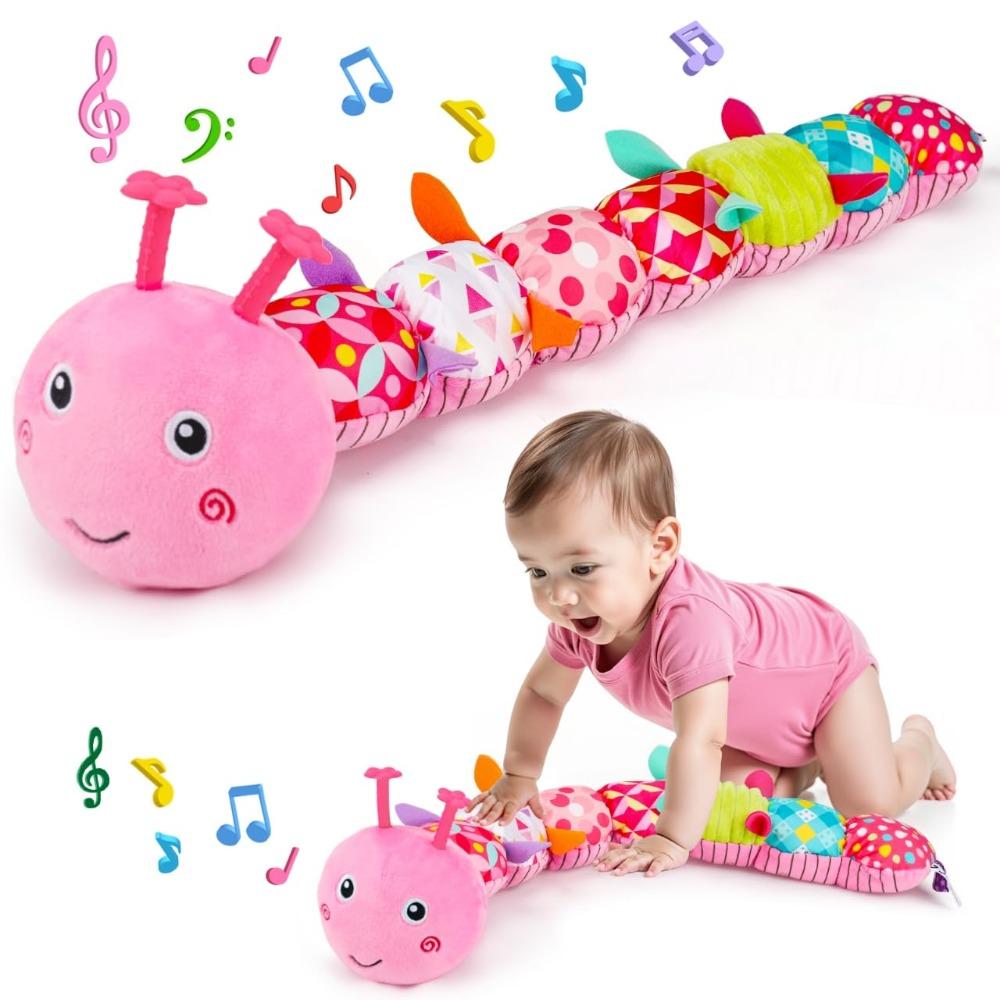 Soothing Companion Baby Musical Caterpillar Toys for 0-12 Months Infants for Tummy Time