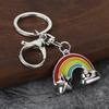 Rainbow Keychain Pendant Lightweight Metal Keychain Cloud Star Key Chains Creative