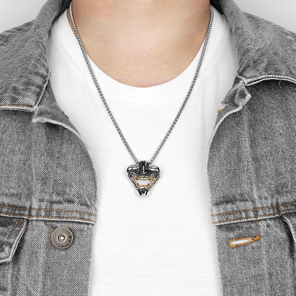 Клыки Самурая Демон Нержавеющая Сталь Мужские Ожерелья Кулон Цепочка Готика Панк для Парня Мужские Украшения Креативность Подарок Оптом